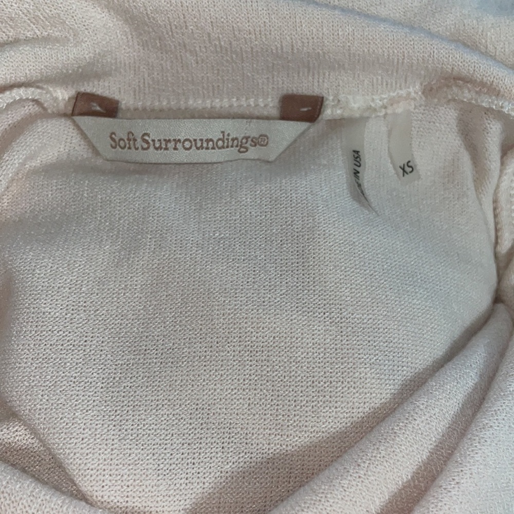 Soft surroundings cream top blouse sweater tunic XS - Picture 5 of 6